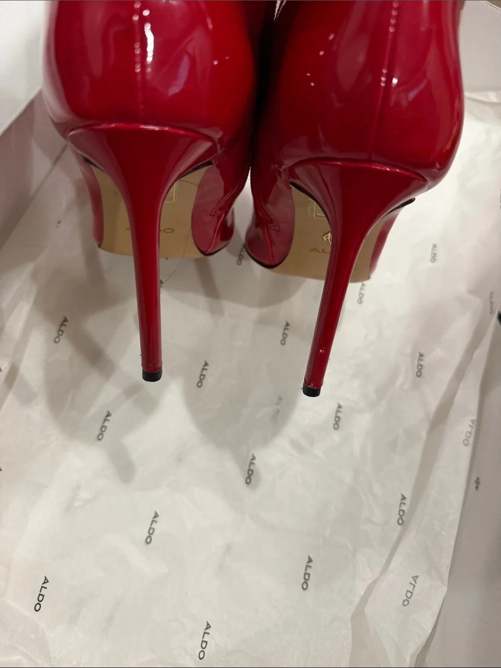 Aldo Glossy Red Over-the-Knee Pointed Toe Boots